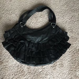 Black Purse with ruffles